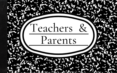 Teachers and Parents on the front of a traditional notebook